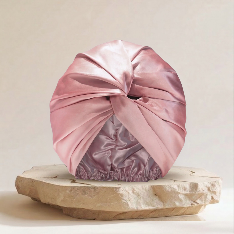 Seidenhaube aus Maulbeerseide | Crossed style (M/L)